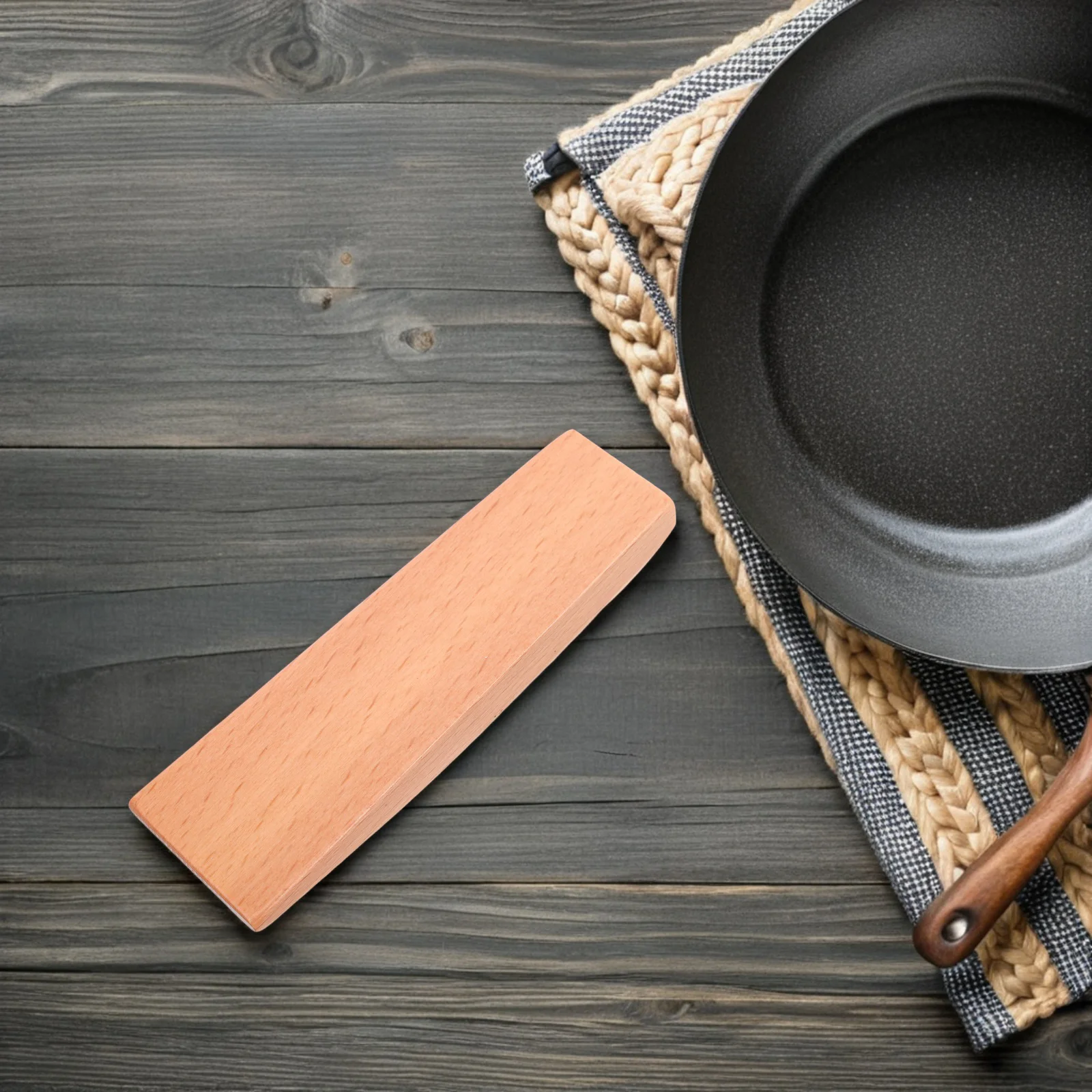 

Solid Wood Handle for Cast Iron Pots and Pans Versatile Design Comfortable Grip Heat Resistant Removable Handle Cookware