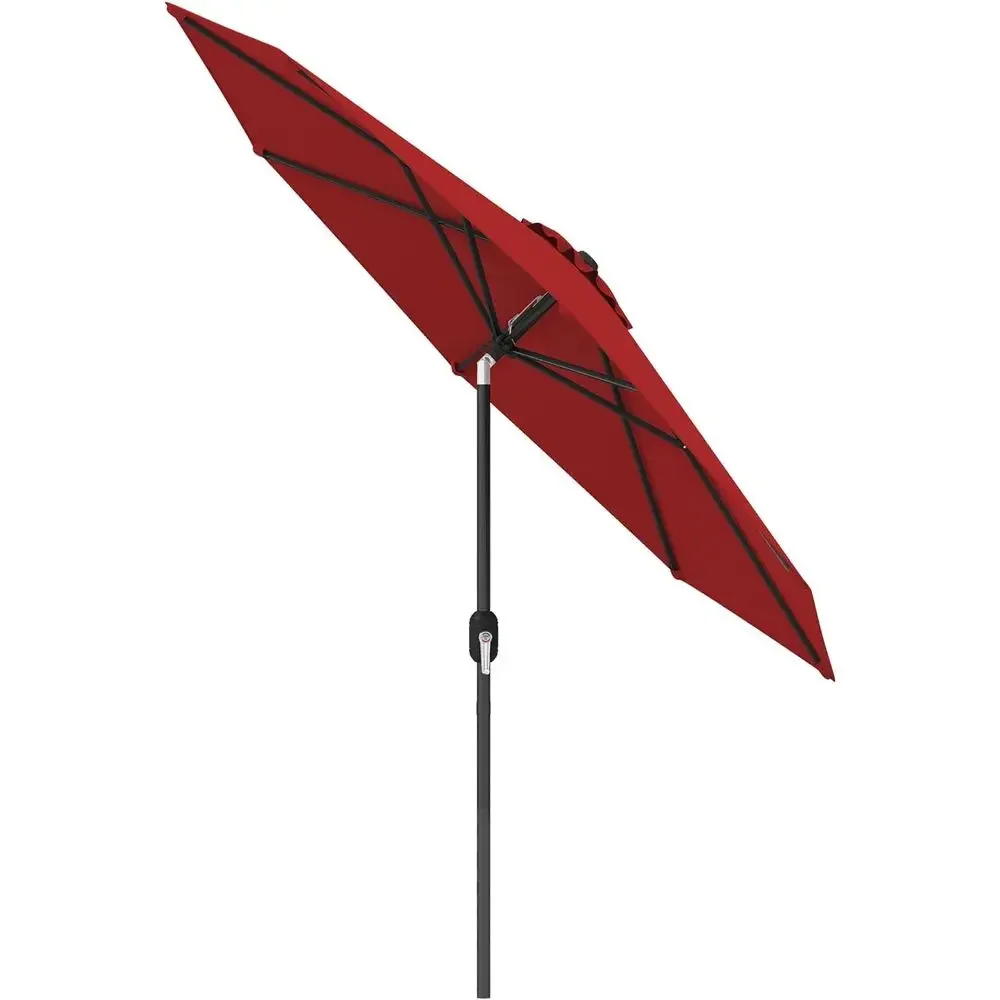 

Регулируемый зонт для патио с ручкой, уличный солнцезащитный зонт для столов, 9 футов