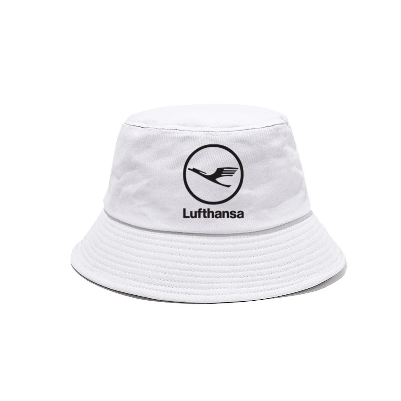 Lufthansa Bucket Hats New Outdoor Cotton Lufthansa Airline Panama Hat Summer Cool Sun Caps Bob Hat MZ-595