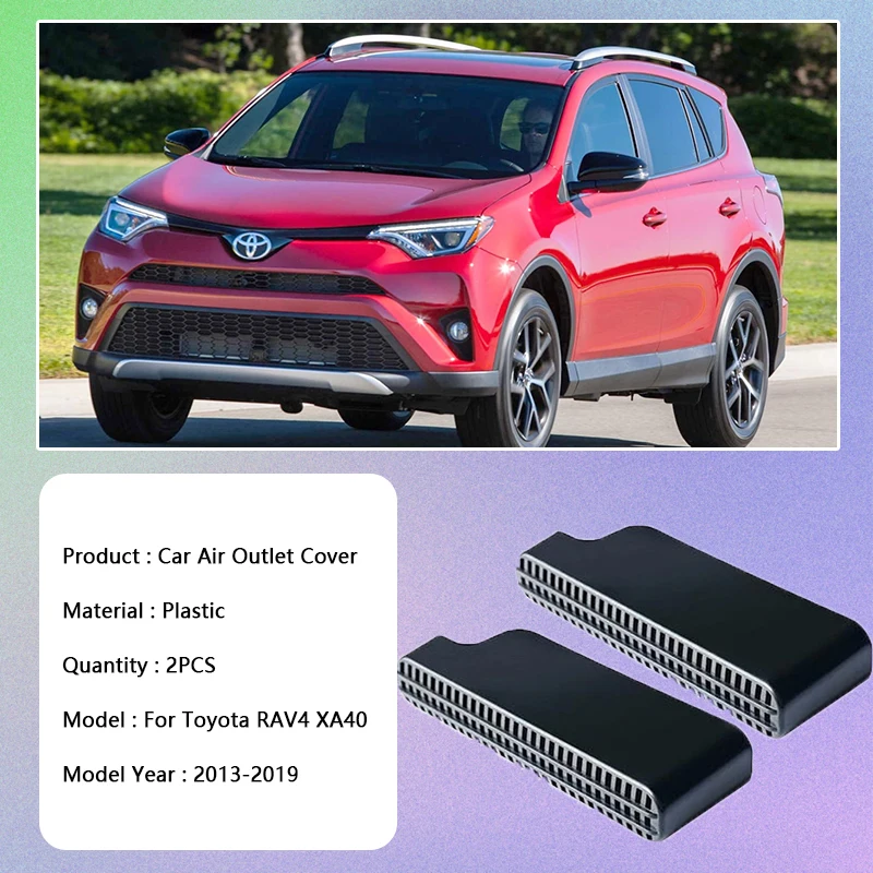 For Toyota RAV4 XA40 2013~2019 Car Air Outlet Cover Heat Floor Grille Under Seat Conditioner Duct Stainless Steel Accessories