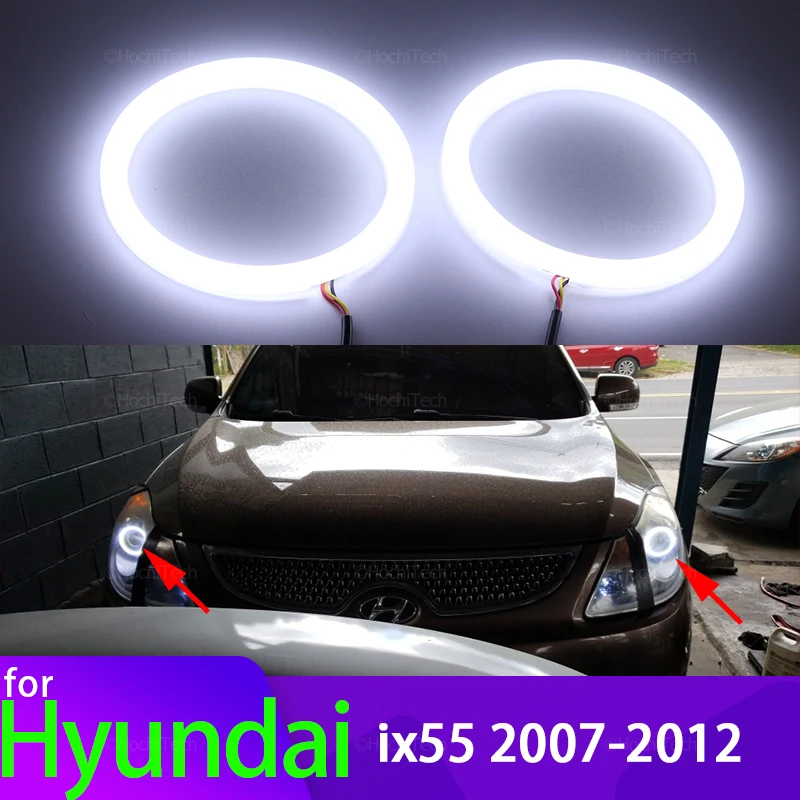 For Hyundai Veracruz Ix55 2007-2012 Car Accessories 6000K White SMD Cotton Light LED Angel Eye Ring Kit, 2 Years Wattanty