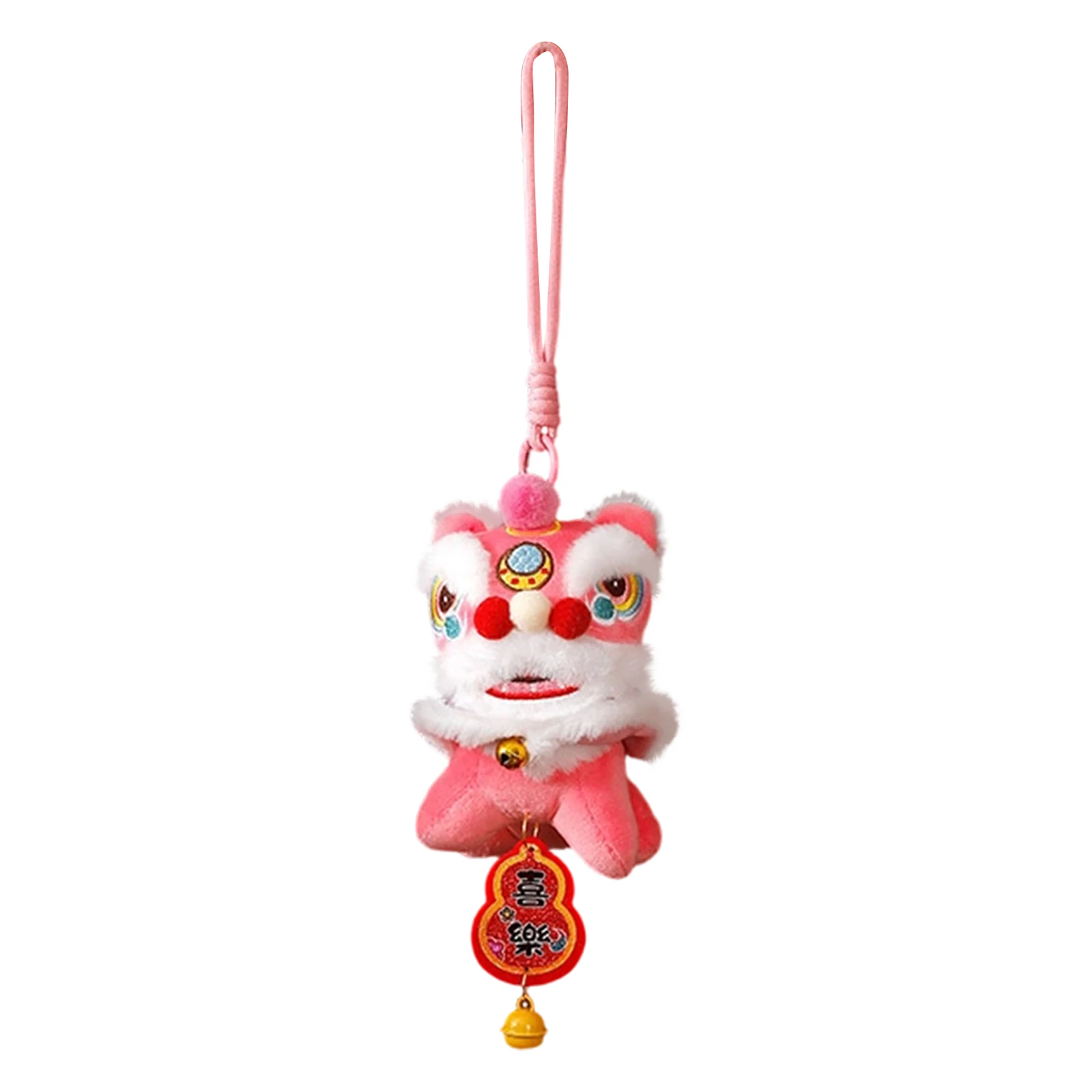 New Year Plush Lion Dance Keychain Chinese Festival Cute Lucky Charm Bag Pendant Holiday Decor Colorful Festive Hanging Ornament view 3