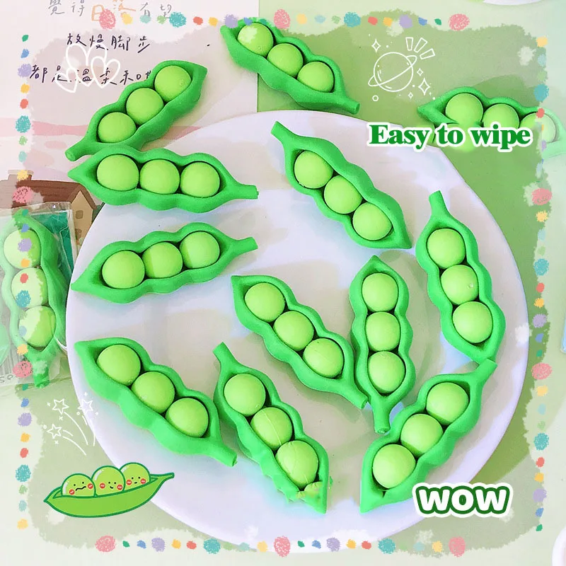 Kawaii 3 قطعة ممحاة قلم رصاص بشكل جذاب تعزيز ممحاة مطاطية مضحك لوازم مكتبية مدرسية تعزيز القرطاسية مكتب والهدايا