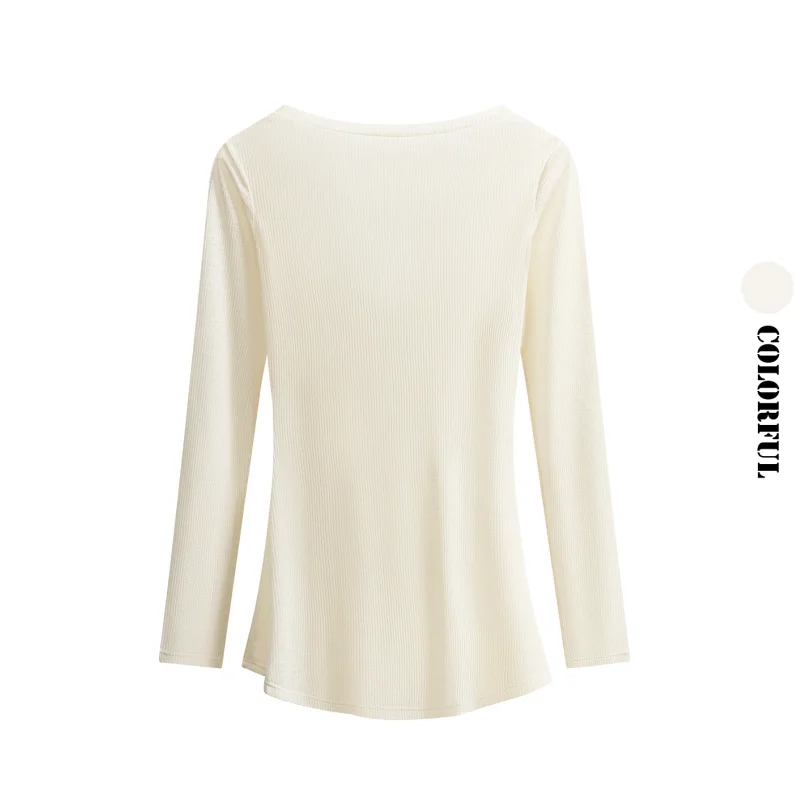 قميص بيلاتيس لليوجا للسيدات خفيف الوزن ورقيق محبوك وسريع الجفاف وأكمام طويلة مع طيات جانبية ملابس رياضية بقصة ضيقة #2