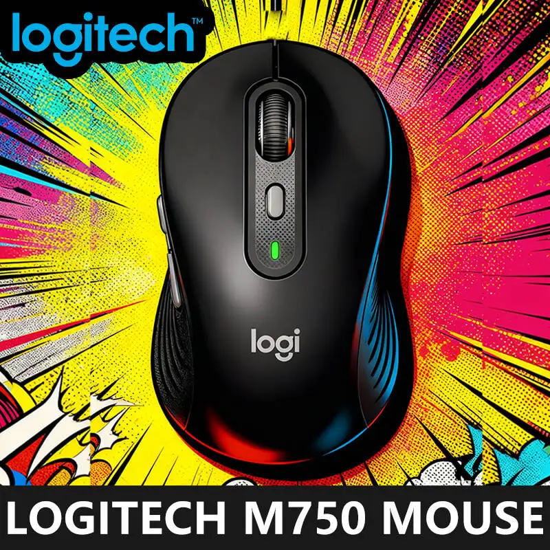 

Logitech M750 Ergonomic Wireless Mouse, 3-Device Connection, Logitech Flow, Silent Clicks, 24-Month Battery, MX Anywhere 3S