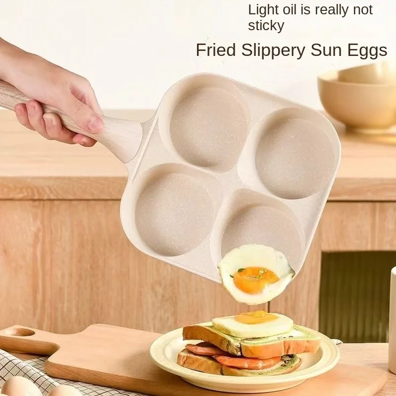 

Deepened Fried Egg Pan 4-Cup Nonstick Granite Omelette Skillet - Pancake Pan and Healthy Egg Cooker Suitable for Gas Stove