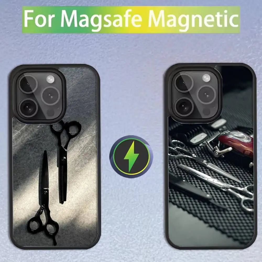 

Barber Shop Stylist Phone Case For iPhone 17,16,15,14,13,12,11,Pro,Max,Plus,Mini,SE4,E Magnetic For Magsafe Wireless