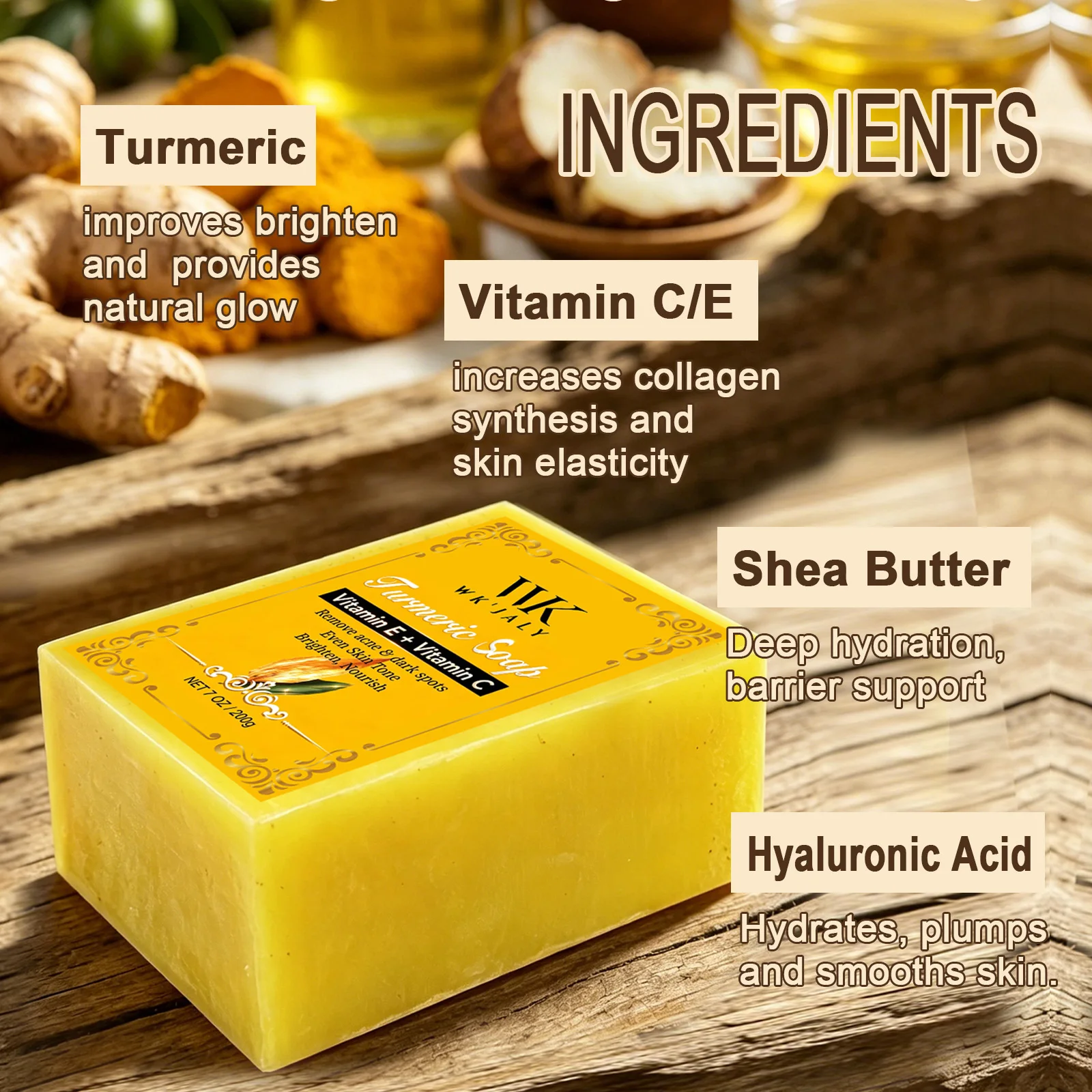 WK JALY Natural Turmeric Soap, - Soap Making Olive Oil ulasan dan harga