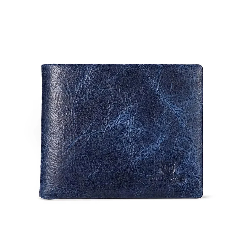 Men Fashion High Quality Genuine Leather Wallet Men's RFID Function Business Multi-Card Wallet Clip
