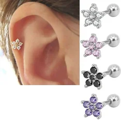 Delysia King Women Zircon Flowers Stud Earrings Simple and Stylish Jewelry