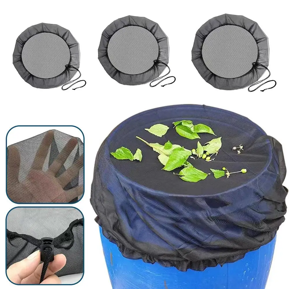 1 pz rete di copertura in rete per barili di pioggia raccolta dell'acqua secchi coperchio coperchio dell'acqua pioggia raccogliere strumento giardino X7x6