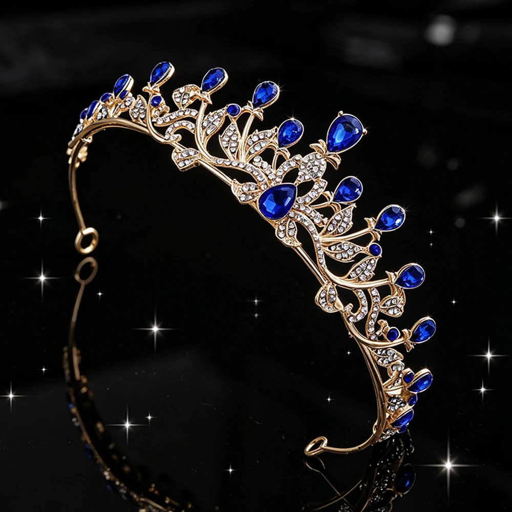 Baroque Crystal Leaf Bridal Ti - Vintage Fashion Queen ulasan dan harga