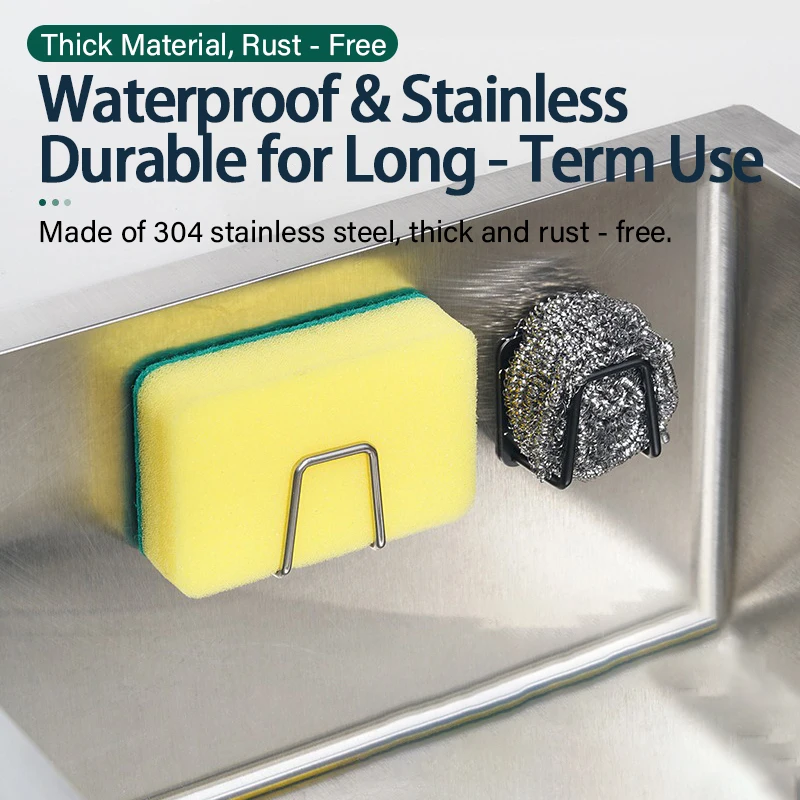 بالوعة المطبخ الإسفنج حامل الفولاذ المقاوم للصدأ الإسفنج حامل إسفنجة مطبخ حامل بالوعة الملحقات تحت بالوعة المنظم SNJ003