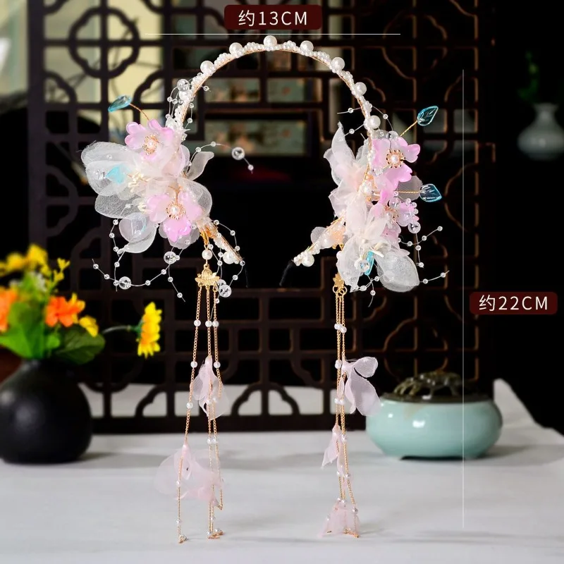 

Китайский древний стиль, эфирная повязка на голову с кисточками для маленьких девочек, детское принцесса Ханфу, милое украшение для волос, традиционный праздничный подарок