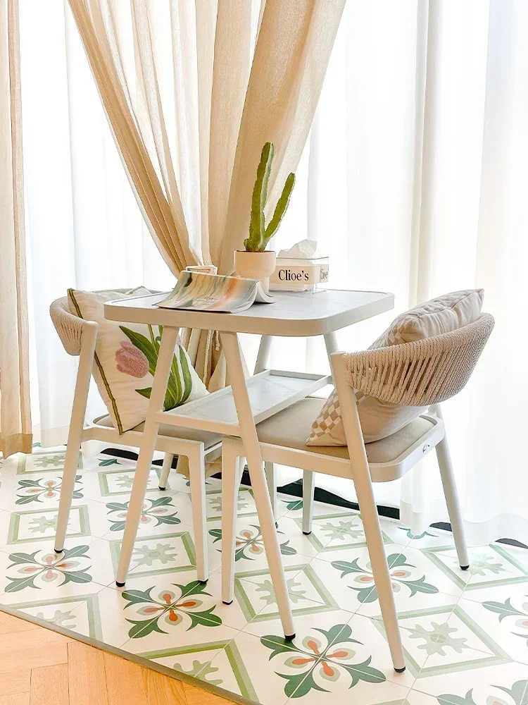 

Balcony small table and chair leisure three piece set, simpled two chairs, tea table and chair combination