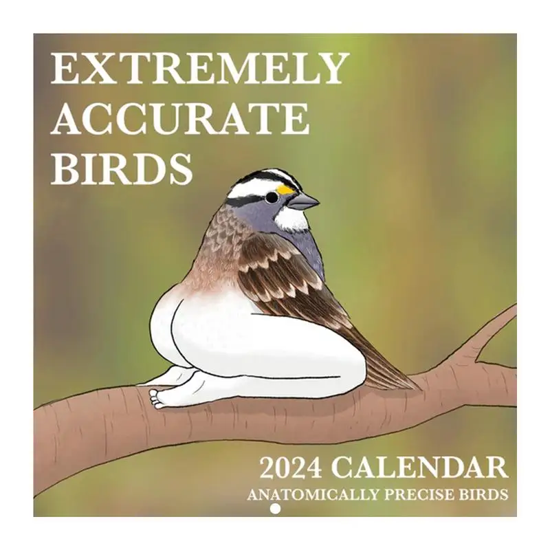 Calendario de pájaros extremadamente preciso para decoración de pared, calendario mensual para amantes de las aves, para habitación, dormitorio y