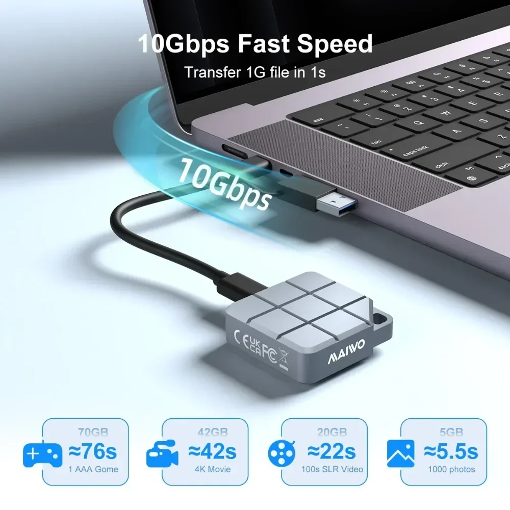 MAIWO 10Gbps M.2 2242 2230 NVMe SATA SSD الضميمة Type-C USB C Gen2 إلى NGFF NVMe PCI-E SSD صندوق آيفون 15 برو ماك بوك