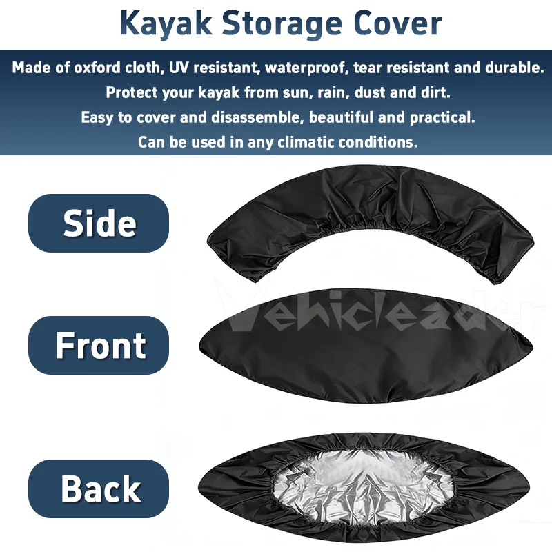 Professional Universal Kayak Cover Canoe Boat Waterproof UV Resistant Dust Storage Cover Shield Kayak Boat Canoe Storage Cover