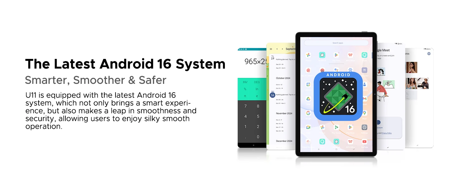 Tablet DOOGEE U11 Android 16, ultra screen 11 inch 90Hz, 4 GB RAM, ROM, battery 8580 mAh, dual top speaker, Supports Widevine L1
