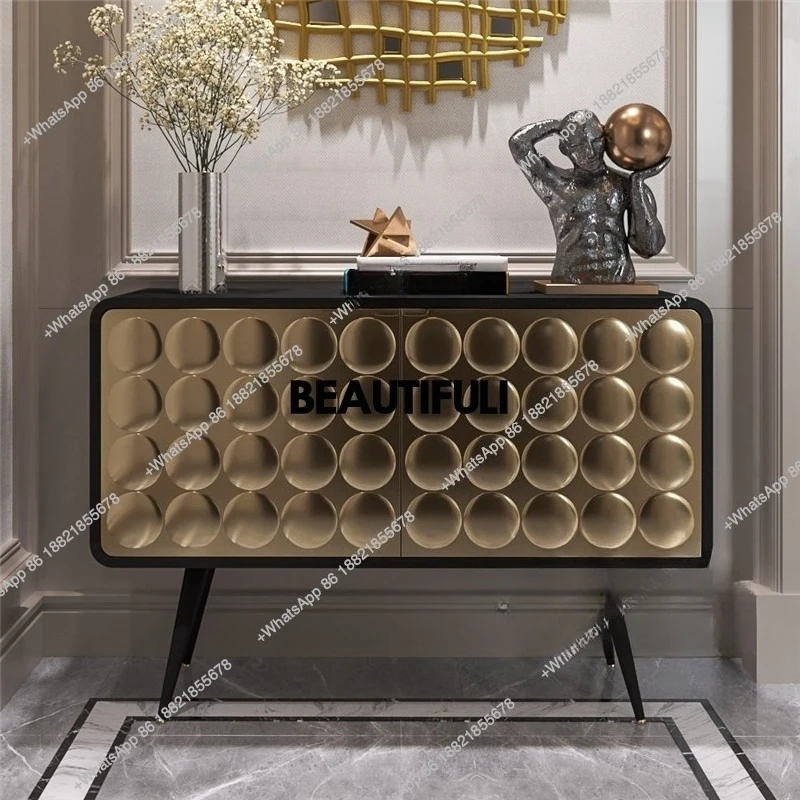 

Light luxury entrance cabinet, solid wood entrance, living room decoration cabinet, dining side, Nordic foyer, wall side cabinet