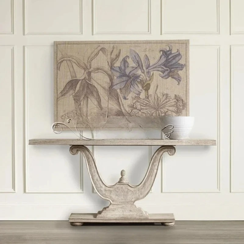 

American country solid wood entrance table, European antique decoration table, French style, foyer entrance cabinet2005