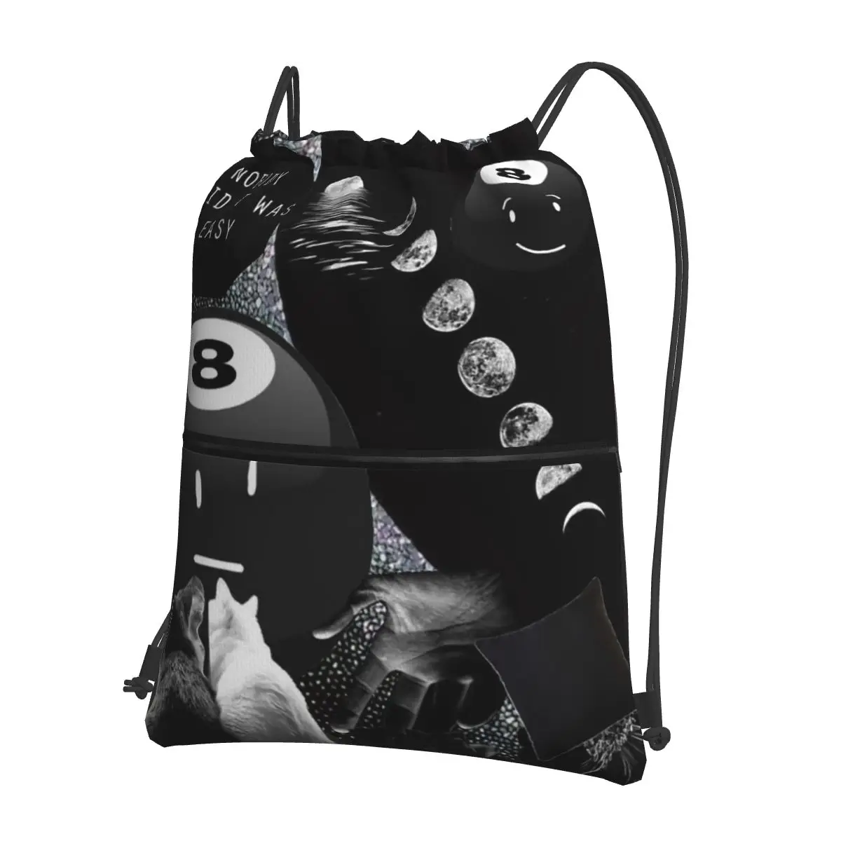 

Battle For Dream Island BFDI 8-Ball Backpacks Fashion Drawstring Bags Sundries Bag Book Bags for Travel Students