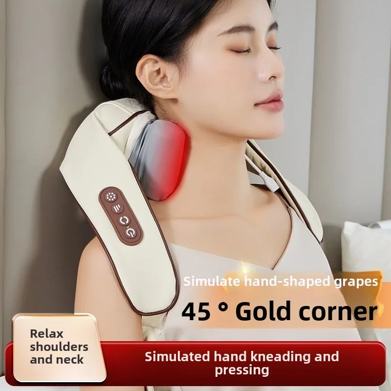 XINDU Neck Shoulder Massager Deep Tissue Shiatsu Back Waist with Heatfor Pain Relief Electric Kneading Squeeze Muscles Massage