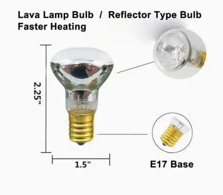 

2 Pcs Lava Wax Lamp Bulb for Warmer Light Melting Heating Heated
