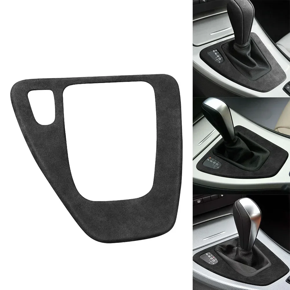 Suede Leather Car Gear Shift Panel Cover For BMW 3 Series E90 E92 E93 2005-2012 Gear Shift Panel Cover Trim