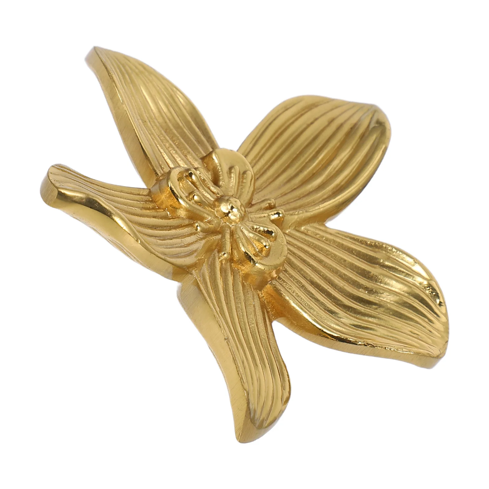 

Five Leaf Flower Drawer Handle Golden Brass Pulls Cabinet Door Furniture Hardware Decor Wardrobe Vintage Dresser Knob Pull Box
