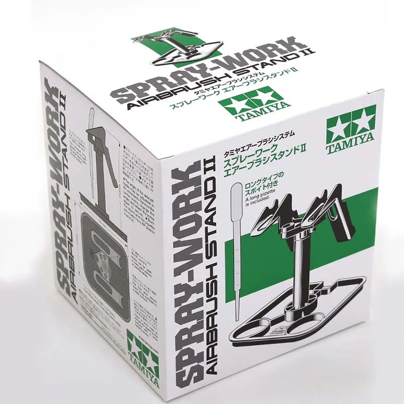 TAMIYA 74539 Подставка для аэрографа с аэрографом II с длинной пипеткой, двухпозиционный набор держателей для ручек-распылителей, лоток, комбинированная модель, инструменты для рукоделия