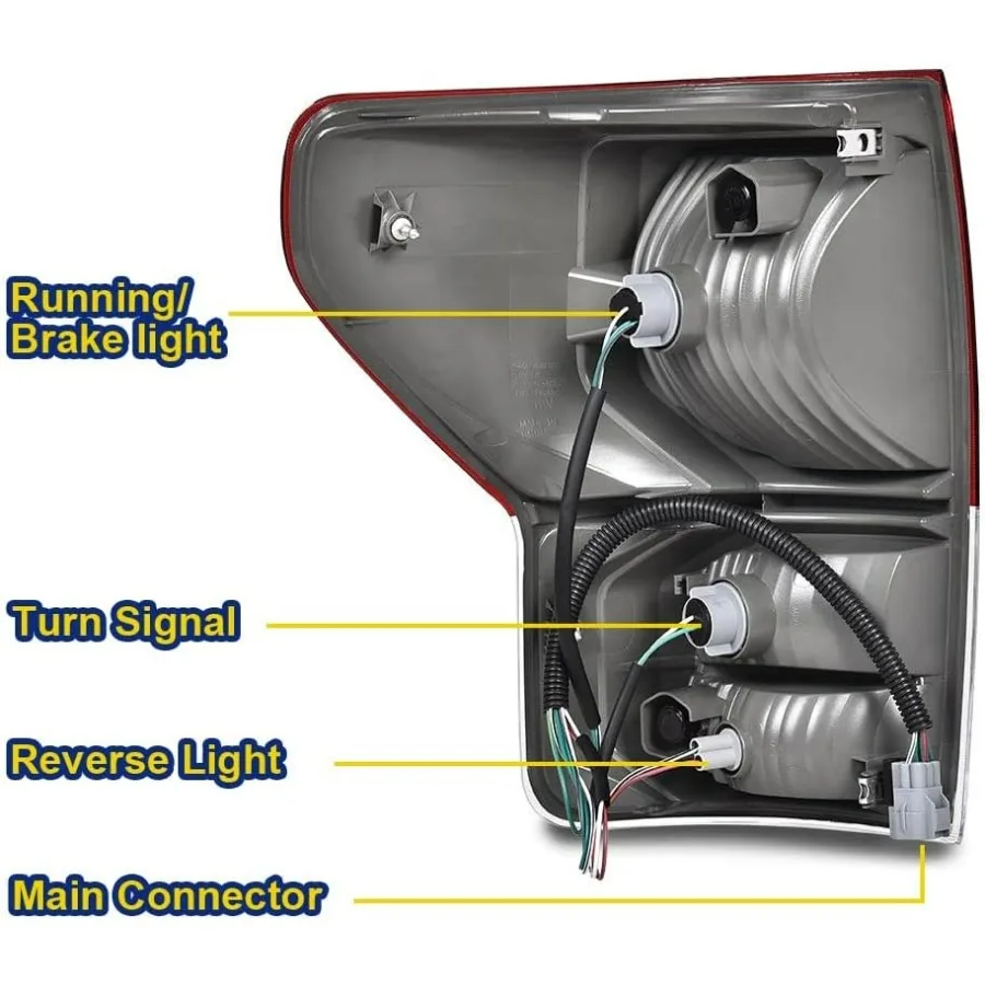 مجموعة المصابيح الخلفية للمصابيح الخلفية متوافقة مع Tundra 2007 2008 2009 2010 2011 2012 2013 يسار يمين مع سلك تسخير للمركبة