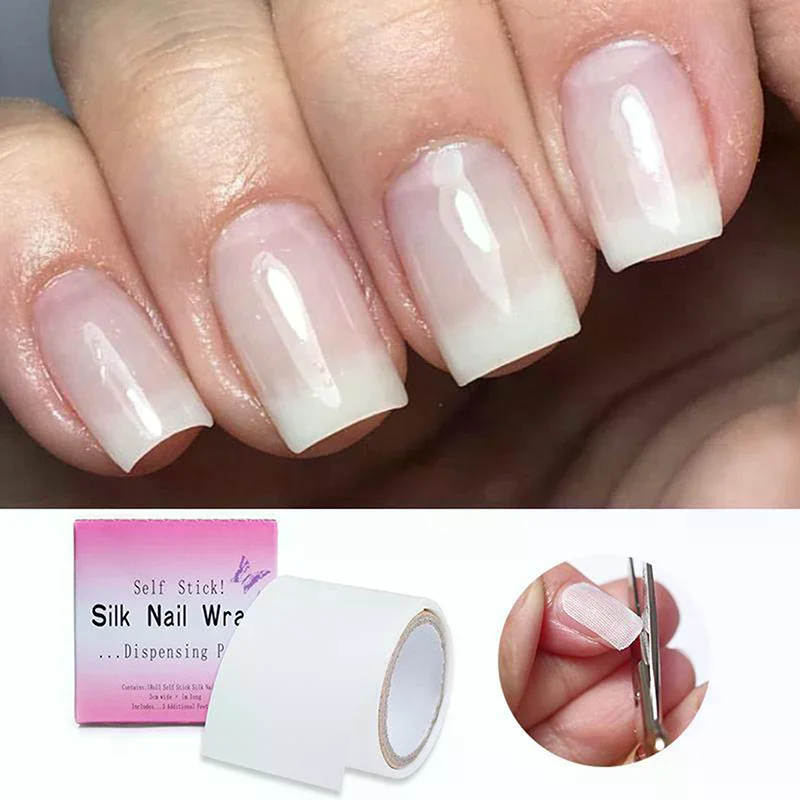 Repair Nail Silk UV Gel Building Fiber French Manicure Tools Nail Forms Extension Tips Adhesive Stickers Protect Nail 1 Roll