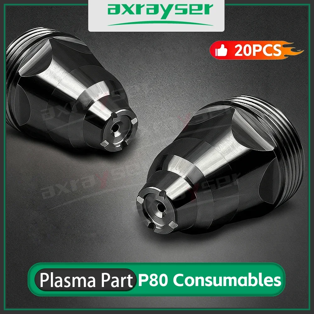 20 шт. P-80 P80 Контактные электроды и сопла для плазменной резки LGK80 100, расходные материалы для плазменного резака, электроды и сопла для плазменной резки с ЧПУ