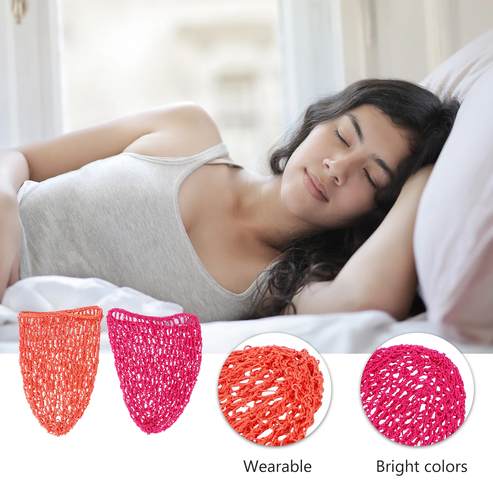 

2 Pcs Mesh Crochet Hair Net for Sleeping Long Hats Women to Protect Bonnet Miss
