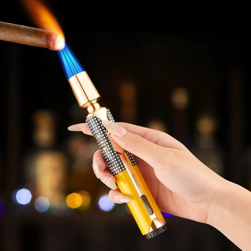 

Jobon Portable Long Strip 3 Jet Flame Torch Lighter Multifunctional Spray Gun Visible Gas Window Cigar Lighter Gas Igniter Tools