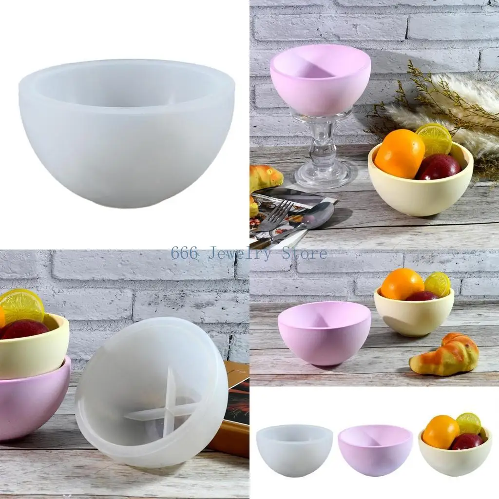 F2TD Handmade Fruit Storage Bowl Silicone Mold Easy Demold Epoxy Resin Mould for Tableware Elegant Tabletop Home Decoration
