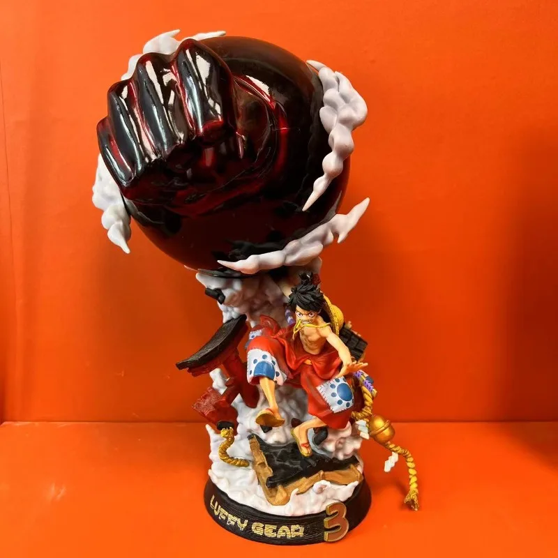 

39cm One Piece Wano Country GK F3 Luffy 40cm Figure - Kimono, 3rd Gear, Electroplated, Poseable, Anime Collectible