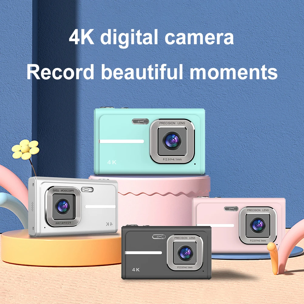 4K Digital Camera 2.4inch Screen Mini Retro Travel Camara 48MP 1080P HD Auto Focus Vintage Vlog Video Recorder for Photo & Video