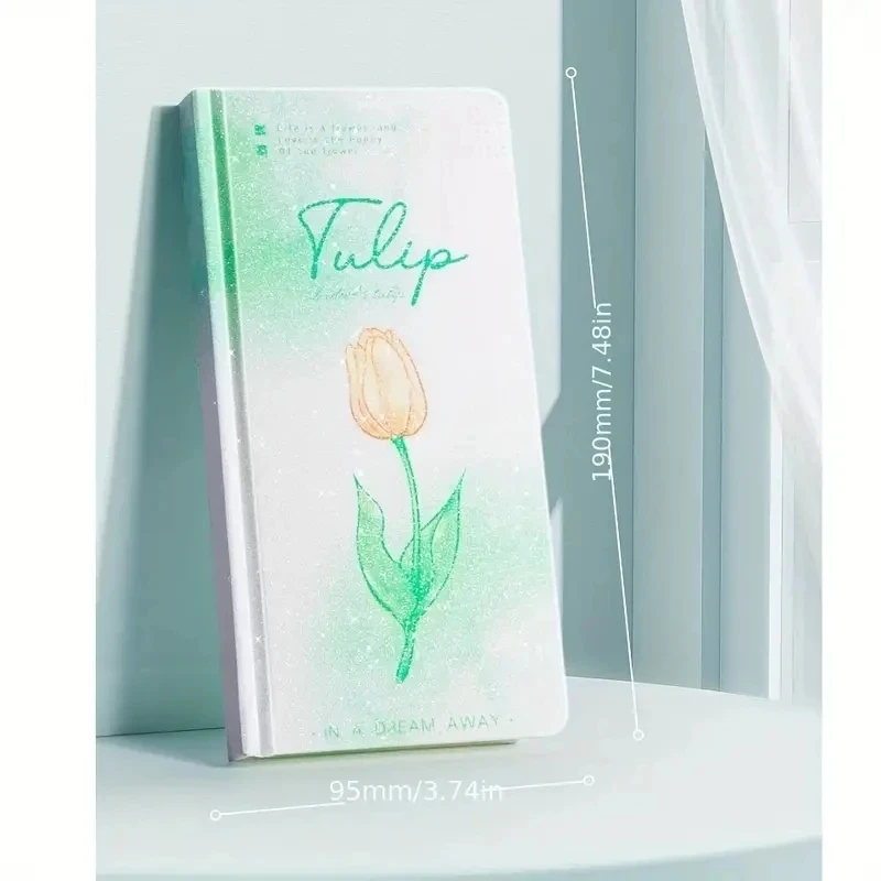 Portátil Requintado Notebook com Glitter Rose Tulip, Para Fazer Lista, Planejador De Agenda, Lista Diária, Livro De Programação De Auto-Disciplina, Presentes