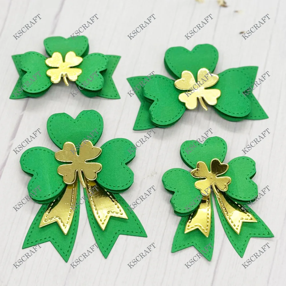 KSCRAFT Shamrock Bows Cutting Dies Stencils for DIY Scrapbooking Decorative Embossing DIY Paper Cards