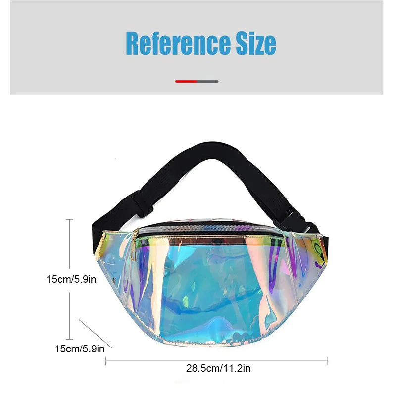 موضة جديدة ملونة الليزر حزمة مراوح شخصية حقيبة الكتف حزام الكتف قابل للتعديل التسوق وركوب الخيل