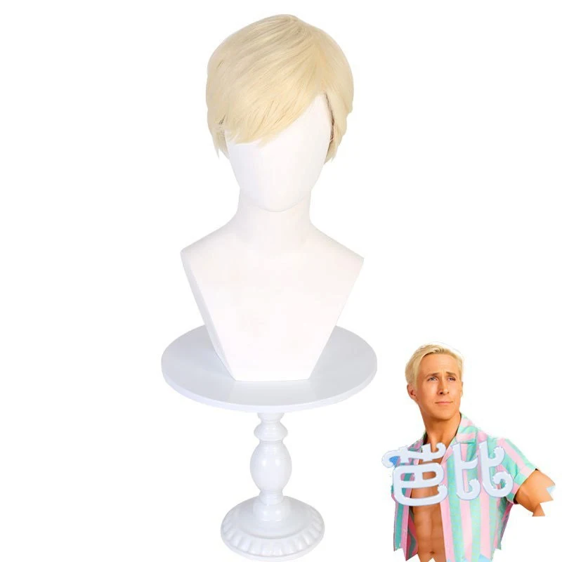 الرجل الذهبي الشعر القصير أربي أفلام الذكور الرصاص كين تأثيري شعر مستعار euramerican ملابس يومية موضة مقلد الشعر عطلة ارتداء شعر مستعار كامل #3