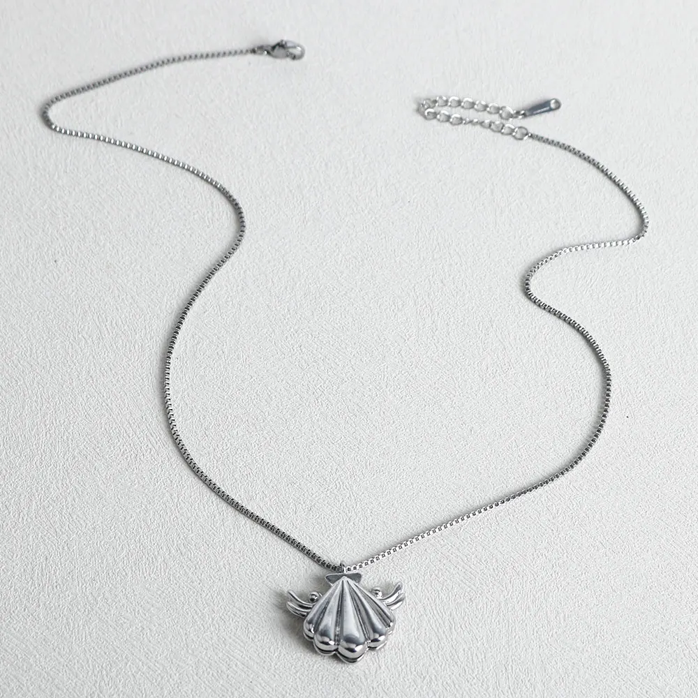 Anime The Legend Of Mermaid Theme Necklace Unisex Openable Seashell Pendant Jewelry Accessories for Men Women Chain Fans Gifts