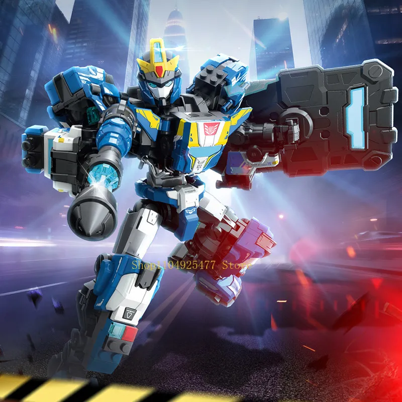 Original Keeppley Boundless Domain Armor Series Transformed Firefighter Combination Mecha Building Blocks Upgrade Kit Boys Gift