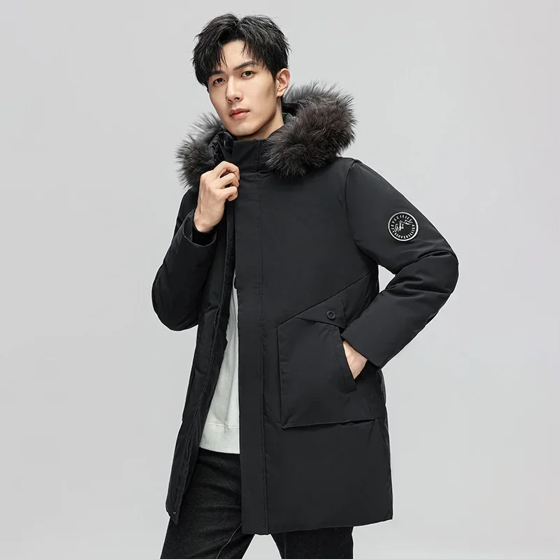 เสื้อผู้ชาย Casual Hooded Cotton Coat แฟชั่นขนาดใหญ่หนาหลวมผู้ชาย Parkas Coat ใหม่ยาวสบายๆหนาเสื้อแจ็คเก็ต