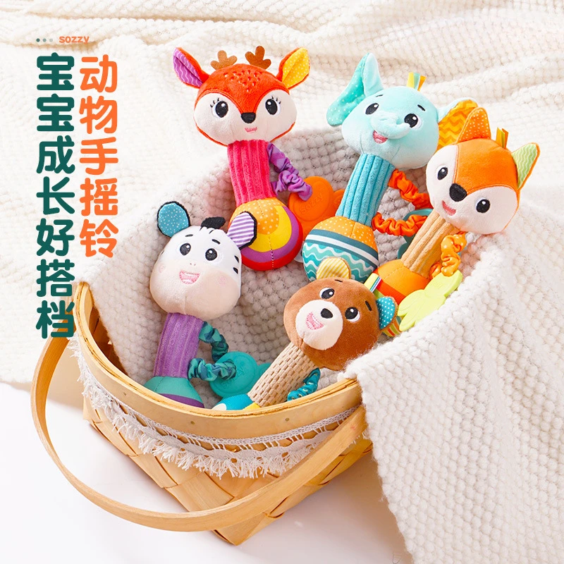 

Tooth glue hand-held stick plush toy baby toy puzzle soothing bed bell baby hand shaking bell juguetes para bebes baby rattle