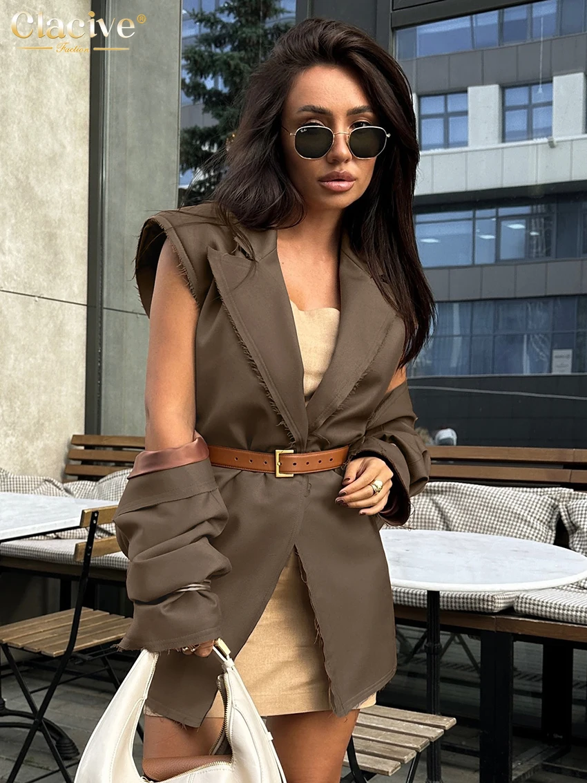 Clacive Fashion Loose White Women Shirt 2026 Elegant Lapel Long Sleeve Shirts 2 Pieces Casual Classic Solid Top Female Clothing