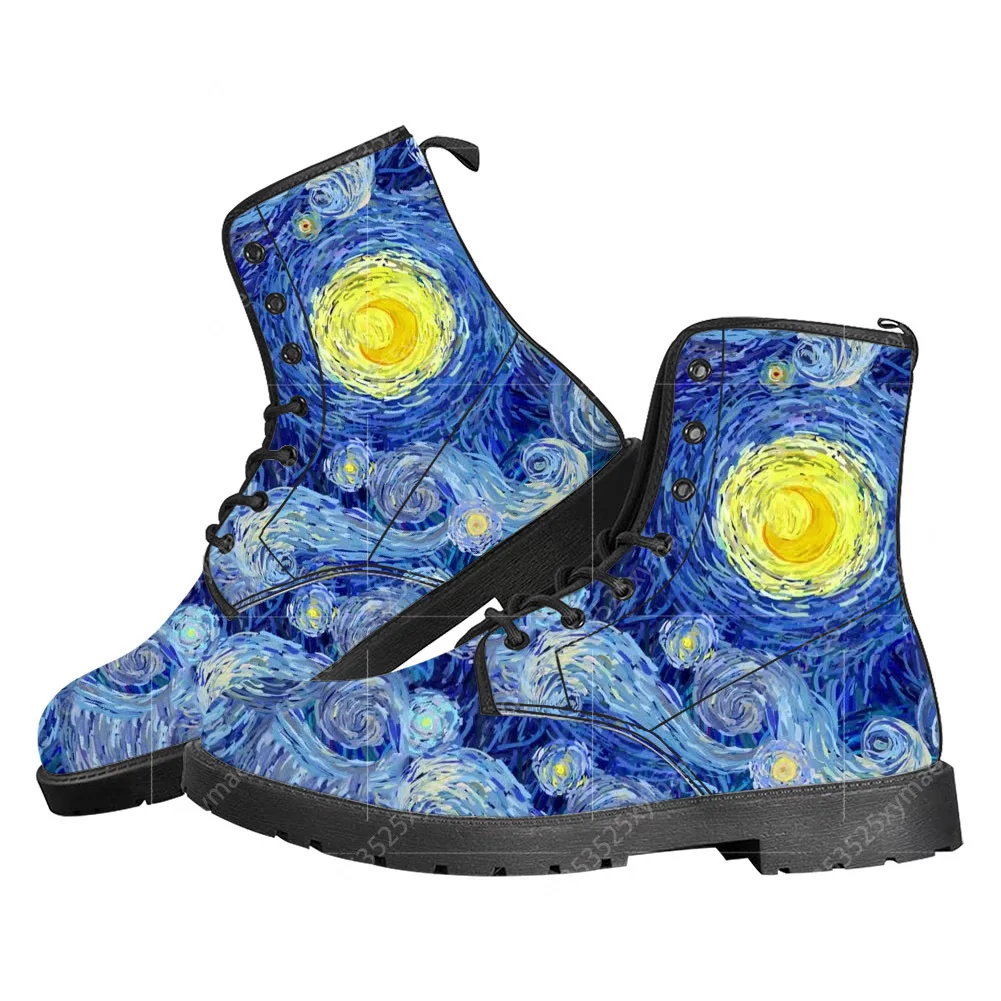 

Ботинки унисекс с 3D-принтом «Звездная ночь» Винсента Ван Гога, повседневные, для подростков, уличная модная обувь