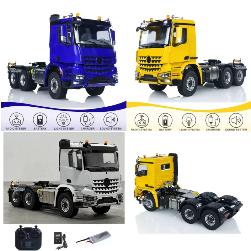 ألعاب الأسهم الأمريكية 1:14 RC شاحنة جرار B3363 RTR هيكل معدني للسيارة عن بعد بدون قفل المحاور التفاضلية 2 سرعة علبة التروس 6WD شاحنة الأولاد #3